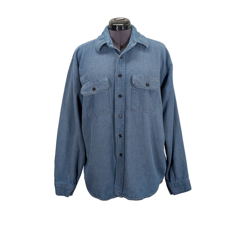 Vintage Five Brother Work Shirt USA Made Twill Button‎ Up XL